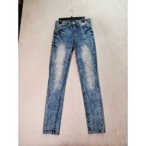 Rampage Jeans Womens Size 3 Blue Denim Cotton Acid Wash‎ Straight Leg Flat Front